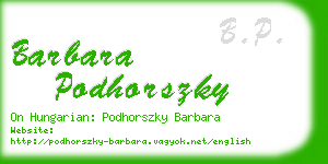 barbara podhorszky business card